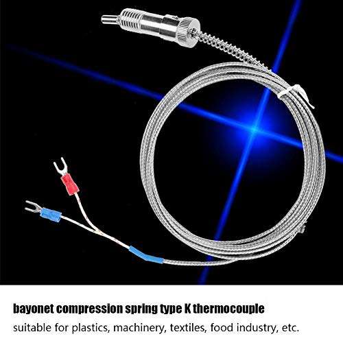 Thermocouple-Keenso Bayonet Compression Spring Type K Thermocouple Temperature Sensor Wire 0-400℃(3m) 4