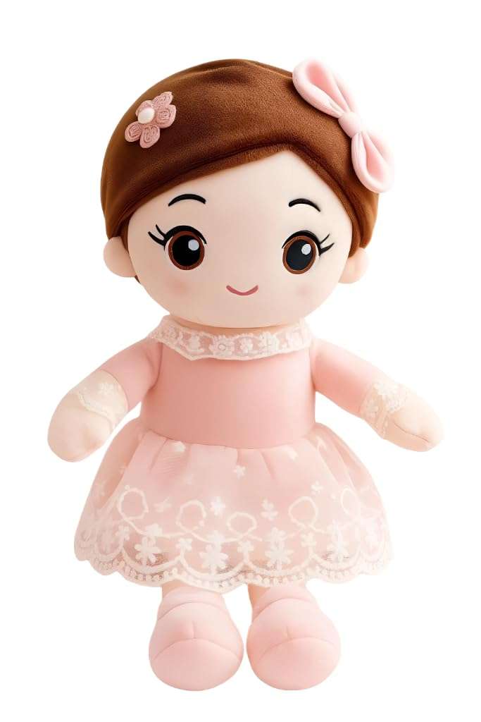 SCOOBA Soft Pink Adorable Baby Doll 40cm Medium - Polyfill Washable Cuddly Soft Plush Toy - Helps to Learn Role Play - 100% Safe for Kids (Baby Doll Pink) 1