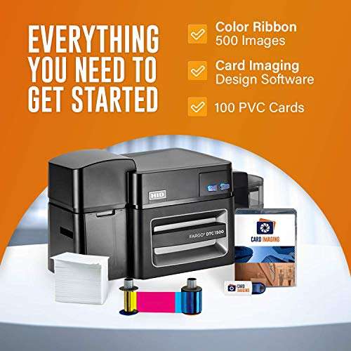Card Imaging Fargo DTC1500 Dual Side ID Card Printer & Supplies Bundle Software 51405 3