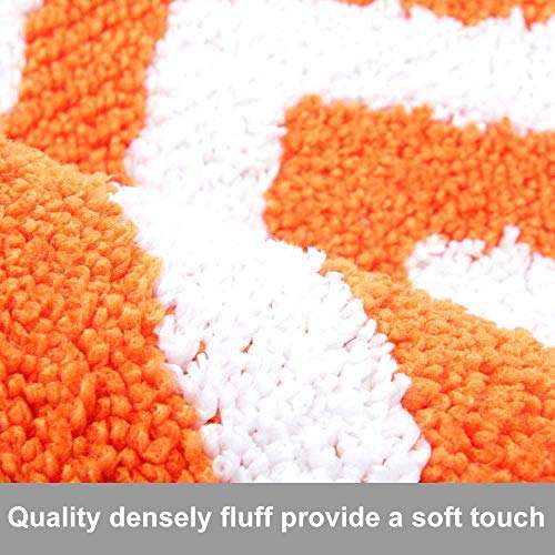 Sw Handloom Microfiber Carpet Kitchen Runner,Bath Mats,Washable Anti Slip Latex Backing , 40 x 120 cm Runner, 40 x 60 cm Mat, Orange ( Set of 2) 4