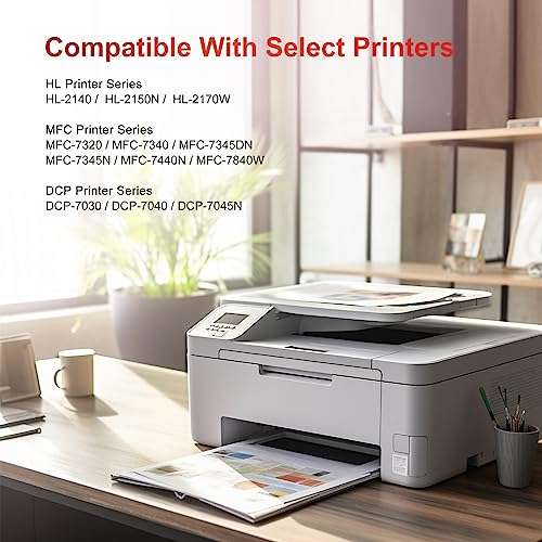 ejet TN360 TN-360 High Yield Compatible Ink Cartridge Replacement for TN360 Ink Cartridge for Printer DCP-7040 DCP-7030 MFC-7840W HL-2140 MFC-7340 MFC-7440N HL-2170W (Black, 3-Pack) 3