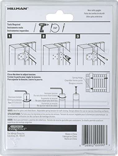 Hillman 853348 Heavy-Duty Spring Gate T Hinge, Black 4