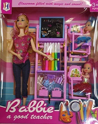 Barodian's Baby Doll Teacher Set - Multicolor Pretend Play Educational Toy for Kids, Role Play Fun, Gift for Girls