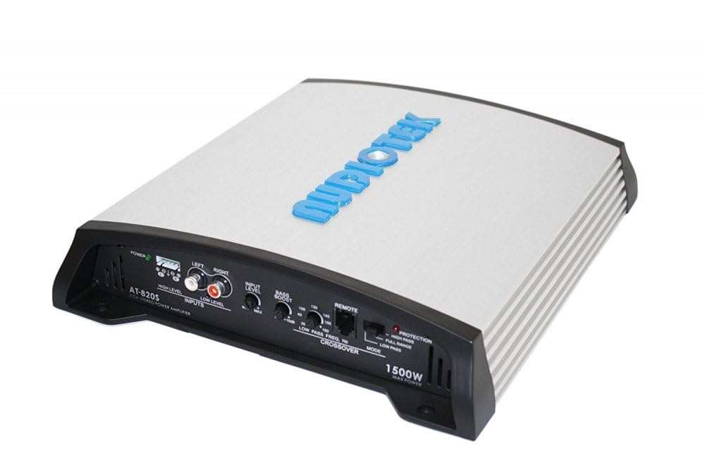 AUDIOTEK AT820S 2 Channels Class AB 2 OHM Stable 1500W Stereo Power CAR Amplifier W/BASS Control 6