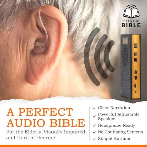Talking Bible - Electronic Holy Bible Audio Player in English for Seniors, Kids and The Blind, Battery Powered, ESV (English Standard Version), Black 5
