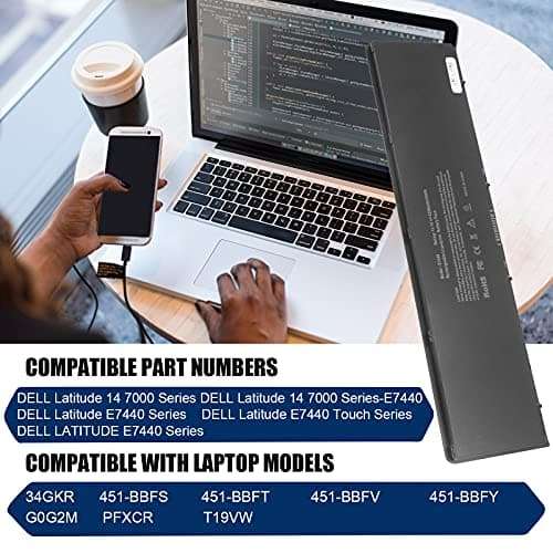 ARyee 11.1V 36Wh Laptop Battery Replacement for Dell 451-BBFT 451-BBFV 451-BBFY F38HT G0G2M PFXCR T19VW Latitude E7420 E7440 E225846 Laptop Notebook Series 4