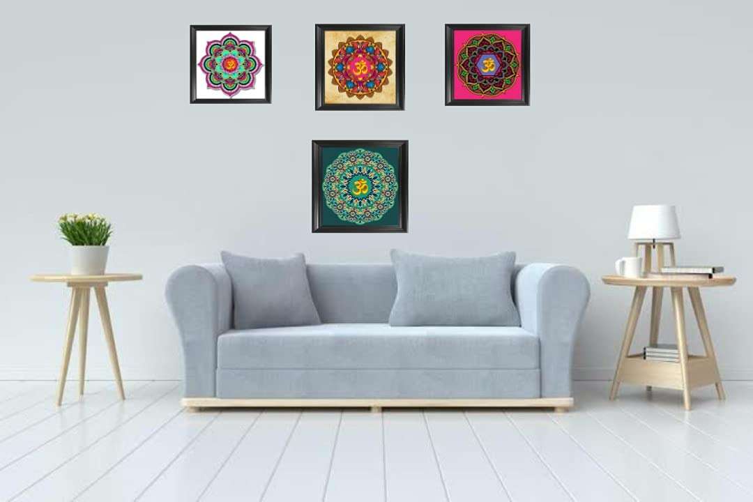 YANTRAM VEDIC PRODUCTS AUM Wall Frame Office Table Frame with POSSITIVE Energy with Set of 4 PCS 1