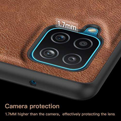 kqimi Case for Samsung Galaxy A12 5G, Premium Leather Slim Stylish Soft Grip Shockproof Anti-Scratch Protection Cover Cases for Samsung Galaxy A12（6.5" 2020 (Dark Brown) 6