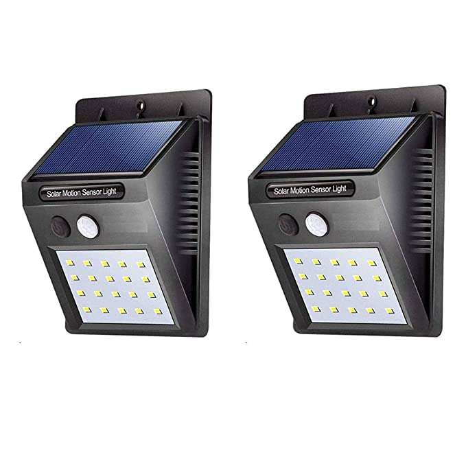 FOZZBEE 20 LED Solar Wall Lamp Outdoor Waterproof Motion Sensor Lights Garden Yard Garage Led Energy Saving Solar Light Motion Sensor Light (Pack of 2