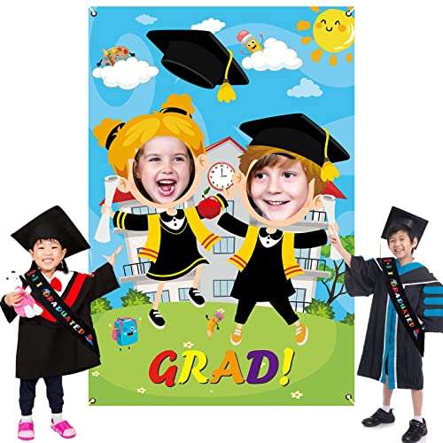 Kavoc Kindergarten Graduation Photo Prop, Extra Large Congrats Photo Booth Props Frame, Fabric, Class of 2024 Preschool Graduation Party Supplies 6