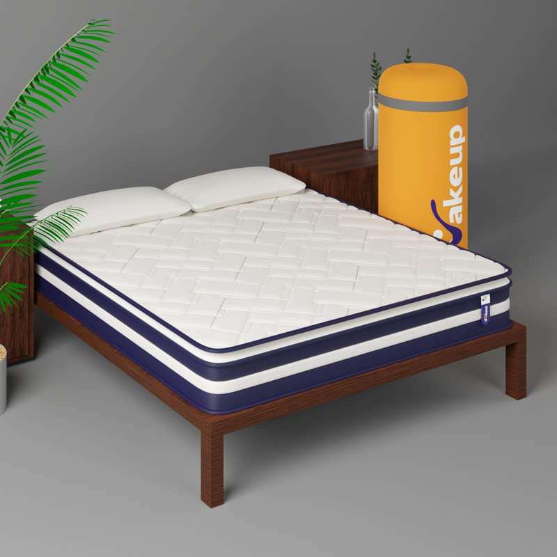 Wakeup Smart Tech Pillow Top Hybrid 8-inch Orthopedic Memory Foam and Pocket Spring Mattress (72x72x8 inch),King Size