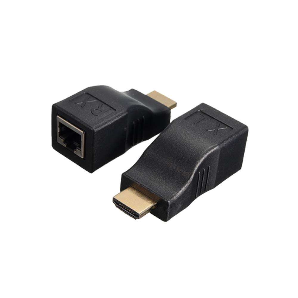 HDMI to RJ45,HDMI to RJ45 Extender by Single 98.4Ft Ethernet LAN Cat5e/6 Network Cable,Support HDTV 1080P 3D 1pair 1