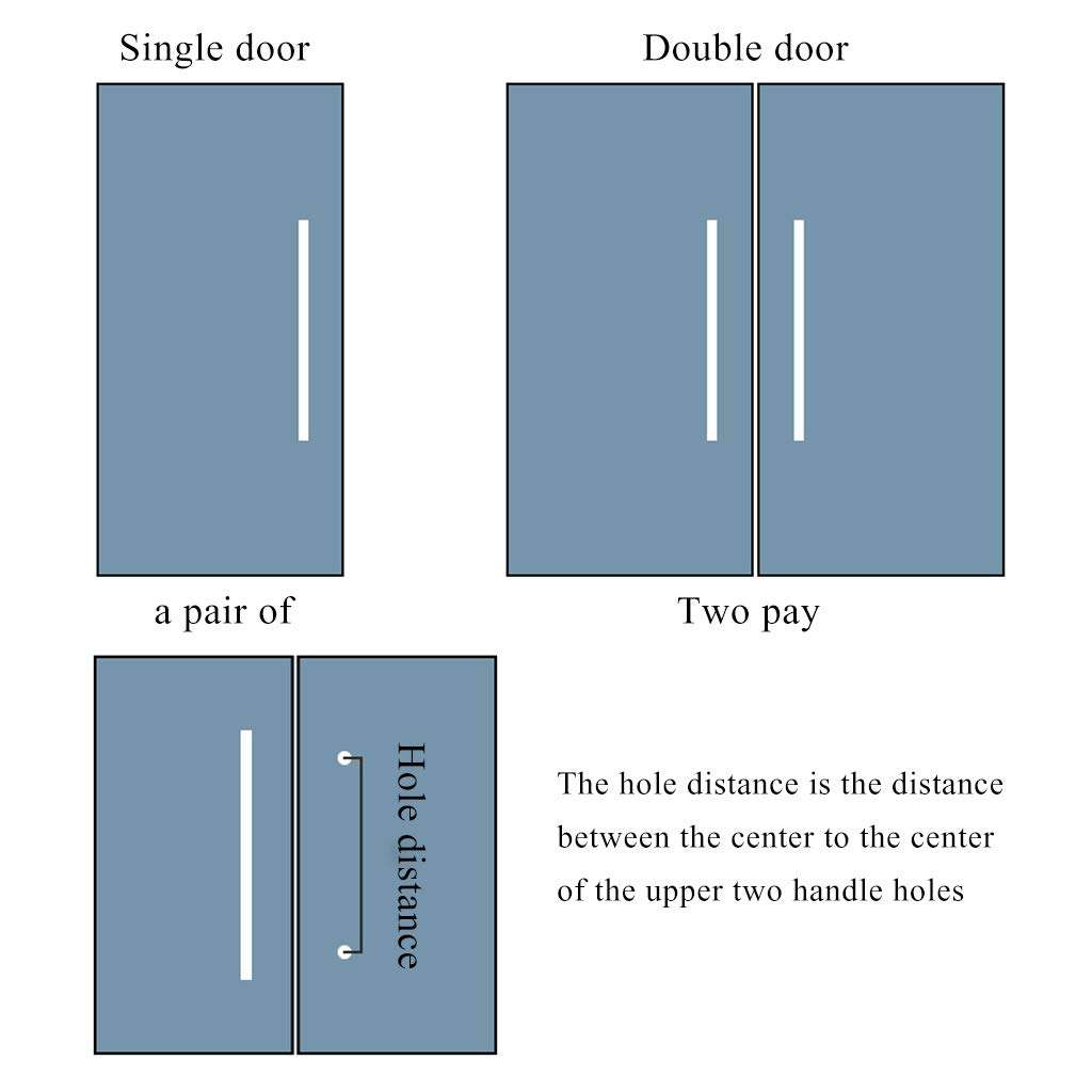 BWBZ 2 Pcs Pull Handle Door Knob Thickened Stainless Steel Glass Door Gate Handles Inner Hexagon Design Door Handle Sets Hole Installation for Hotel Club/Home Villa 23.6-47.2inch 6