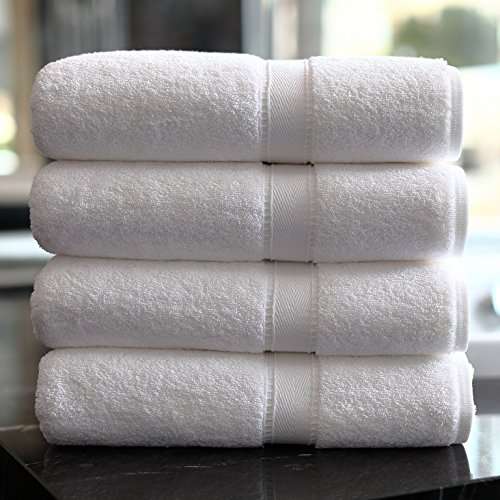 Linum Home Textiles Terry Premium Luxury Hotel Collection Bath Towels, Set of 4, White 2