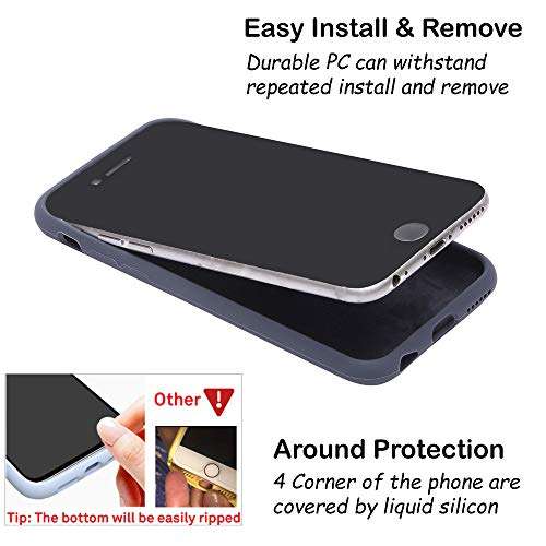 LIRAMARK Liquid Silicone Soft Back Cover Case for Apple iPhone 6 / 6S (midnight Blue) 3