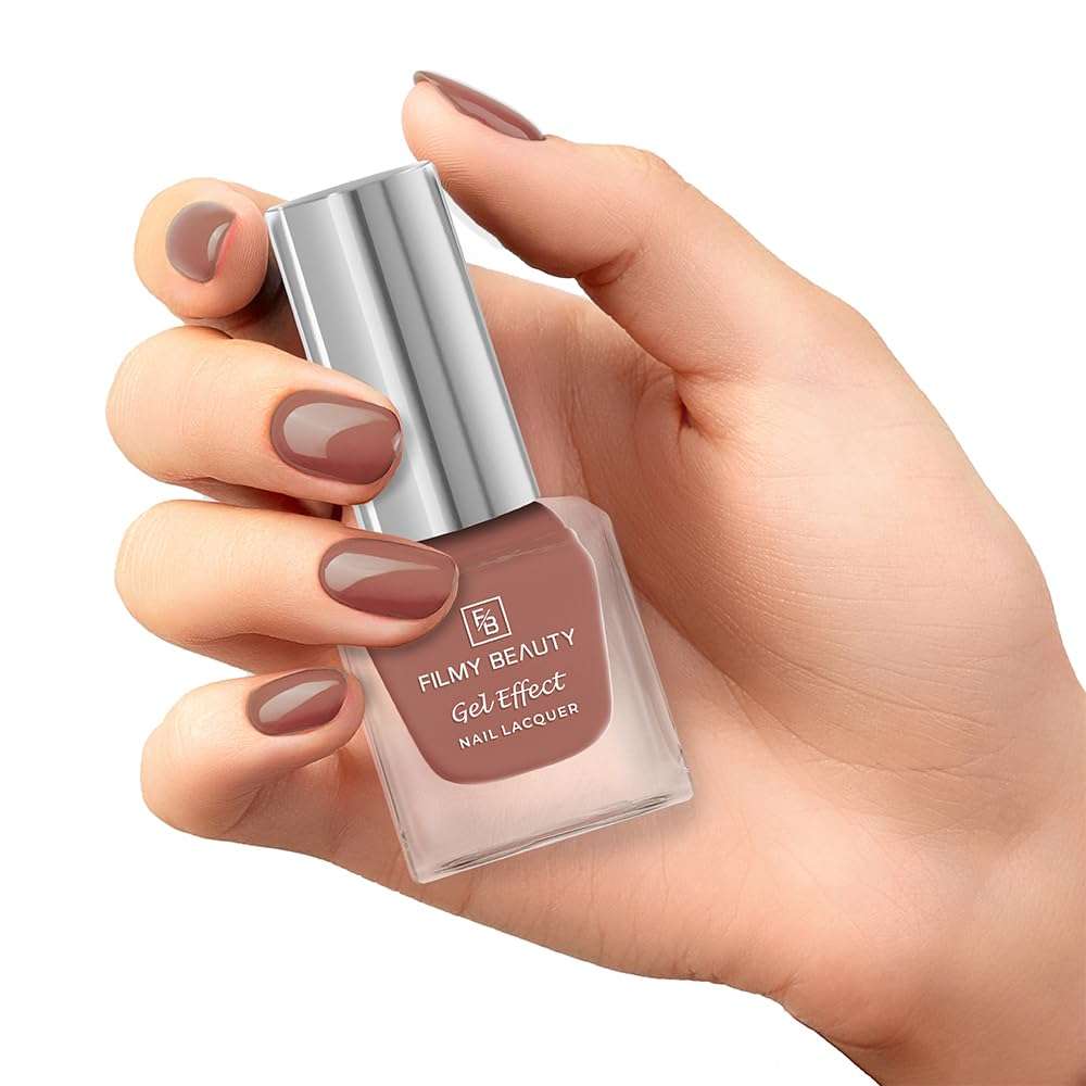 Filmy Beauty Gel Effect Nail Lacquer Set – 2 Shades – Long-Lasting, High Shine, Salon Finish, Quick Drying Nail Polish (Oasis, 10 ML Each) 3