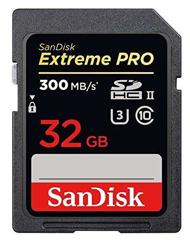 SanDisk Extreme Pro 32GB UHS-II SD Card Works with Nikon Z6 II, Z7 II Mirrorless Camera 300MB/s 4K Class 10 (SDSDXPK-032G-GN4IN) Bundle with (1) Everything But Stromboli 3.0 SDHC Memory Card Reader 3