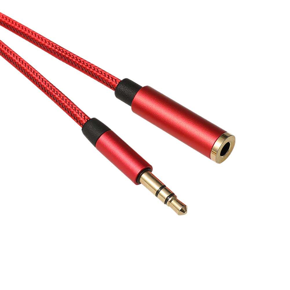 Teyssor 3.5mm Audio Extension Cable 1FT 3.5mm Male to Female Stereo Aux Audio Extension Cord Adapter Nylon Braided Compatible with Sony Beats Headphones Earbuds Phones Samsung LG