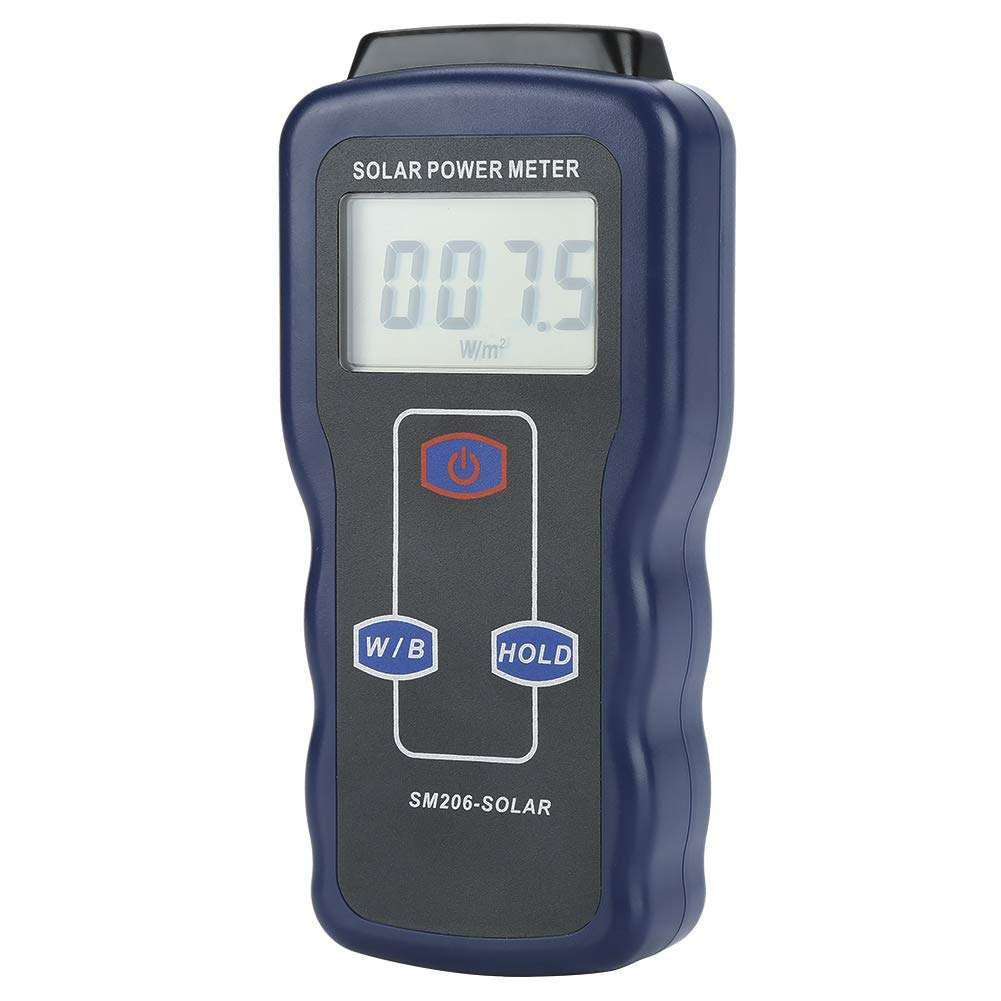 Digital Solar Power Meter, Digital Solar Energy Meter Sun Light Energy Measuring Tester Sun Light Radiation Testing Instrument Digital High Precision 1