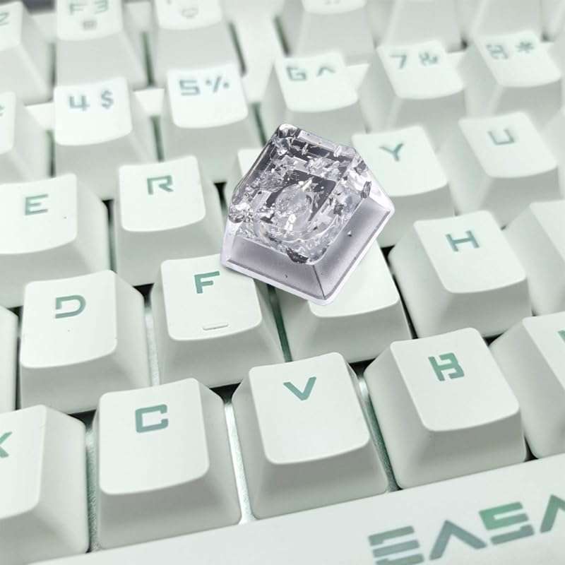 Resin Keycaps OEM Profile For Mechanical Keyboard Transparent Silver Foil For Key Cap Gaming Personalized Keyc Resin Keycap Keycaps 3