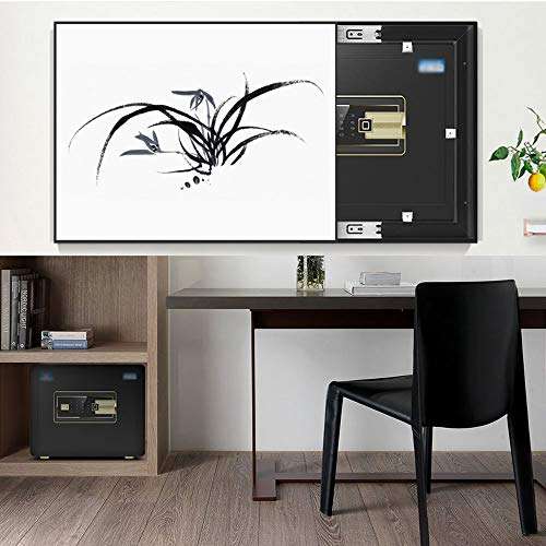 Ma DONG Safety cabinet, double alarm intelligent wall fingerprint password mini household safe deposit box, suitable for: office/home/finance, 3 colors optional @ (Color : Coffee gold) 4