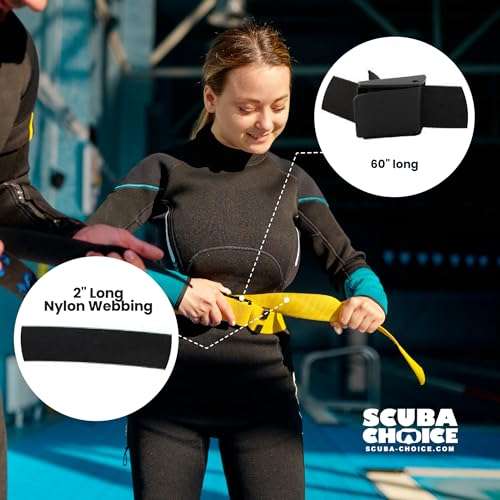 Scuba Choice Scuba Diving 60" Long 2" Webbing Weight Belt with Plastic Buckle, Black 2