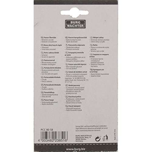 Burg-Wächter PCC 80 SB Heavy Duty Hasps and Staples, Silver, 80 mm 5