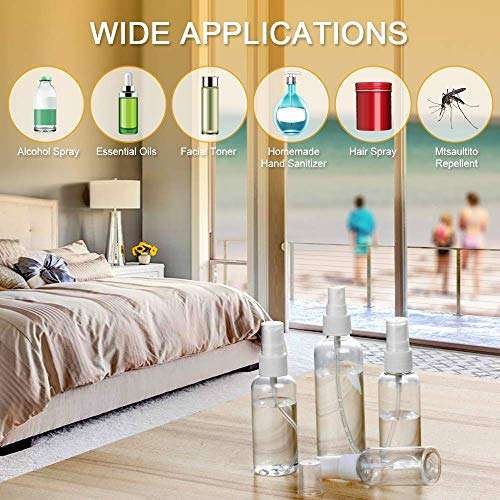ORIENTOLUXURY 100ml EmptyPlastic Cute Reusable Refillable Fine Mist Sprayer Spray Bottle Atomizer with Ultra-Fine Mist Pump for Multipurpose Purposes Like sanitizing- Pack Of 20(White) 5