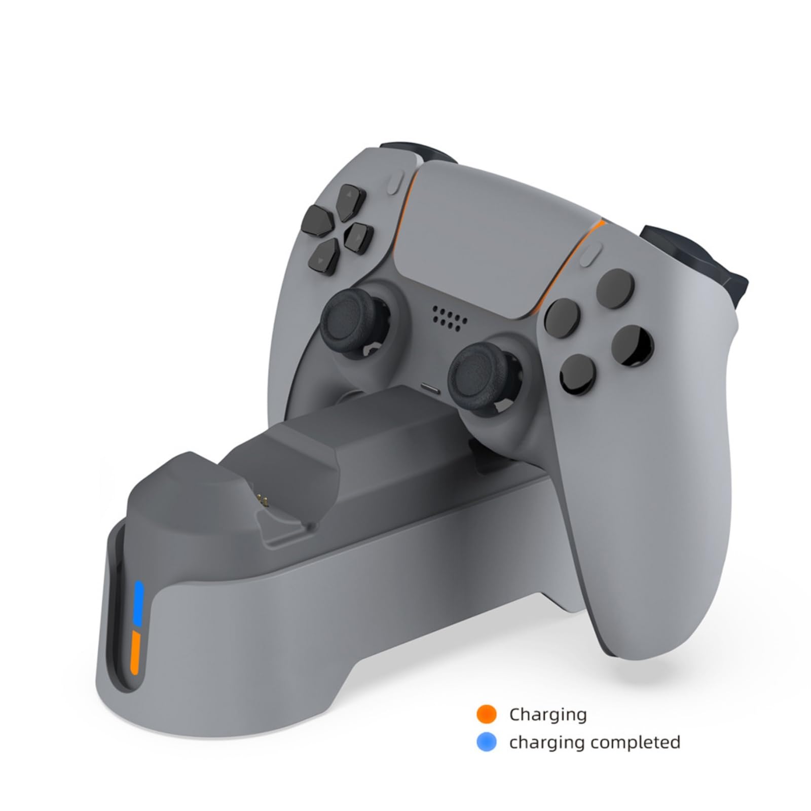 XBERSTAR PS5 Charging Station for PS5 /PS5 Edge Controller Charging Dock Stand PS5 Controller Fast Charging Station Accessories (Gray) 5