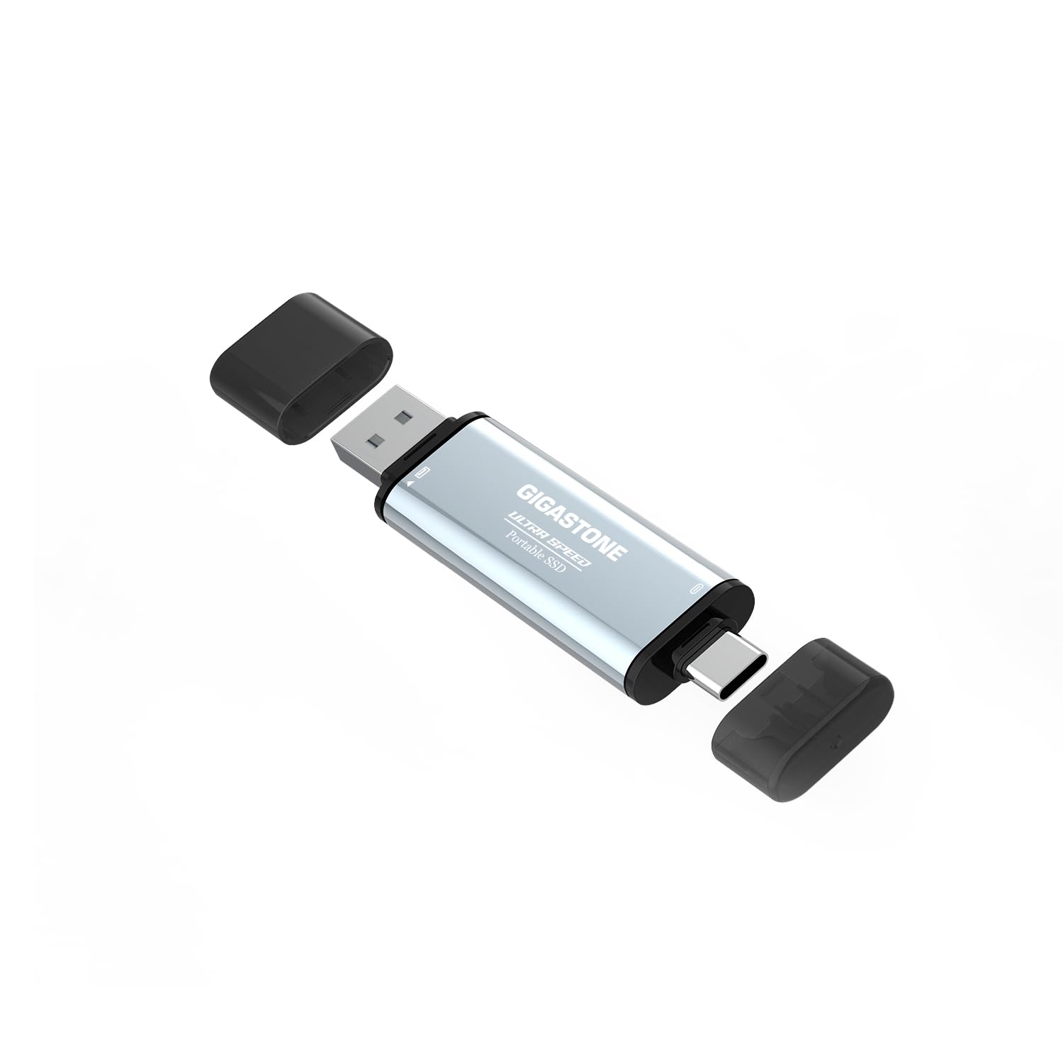 Gigastone Duo Go USB-A+C 1TB Dual External Portable SSD 1,050MB/s Glossy Surface, Supports Apple 4K 60fps ProRes HDR Video Recording USB3.2 Gen 2 for iPhone 16 PS5 Mac iPad Laptop Android 1