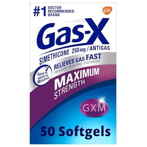 Gas-X Maximum Strength Gas Relief Softgels with Simethicone 250 mg for Bloating Relief - 50 Count 1