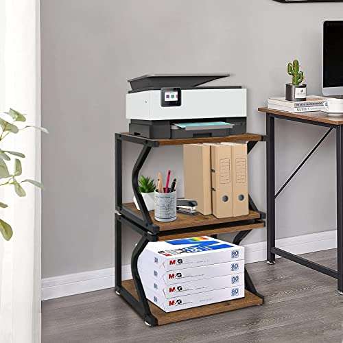 Unistyle Printer Stand with Anti-Skid Pads for Space Organizer,Desktop Stand for Printer as Storage Shelf, Book Shelf, Double Tier Tray for Home Office Organization 4