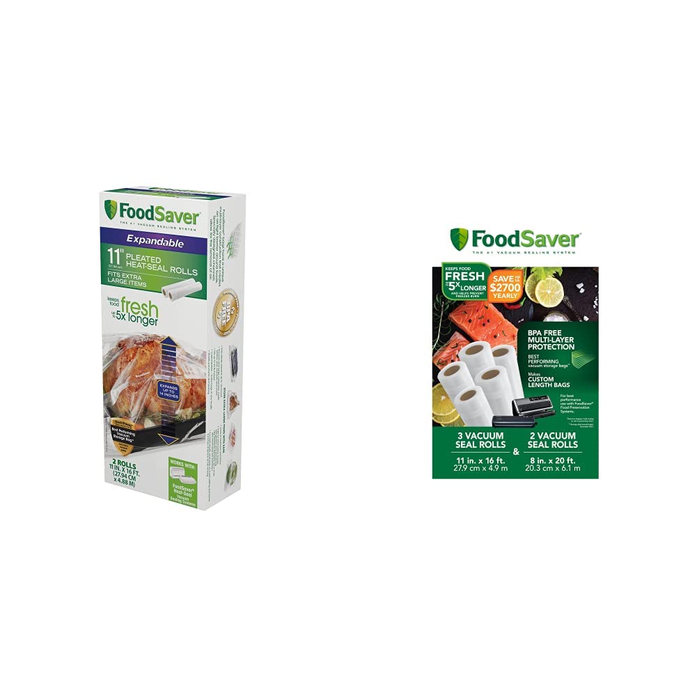 FoodSaver Vacuum Sealer Bags for Extra Large Items, Rolls for Custom Fit Airtight Food Storage and Sous Vide (Packaging May Vary)