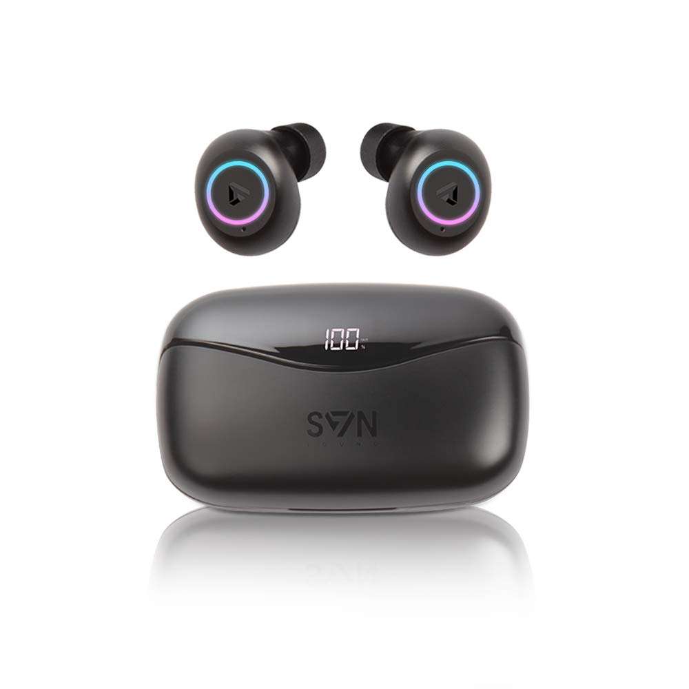 SVN Sound-Steve Aoki NEON 200 Wireless Earbuds- in Ear Headphones with Charging Case, Noise Cancelling Microphone, Touch Controls, LED Light System- Ear Pods for Music 1