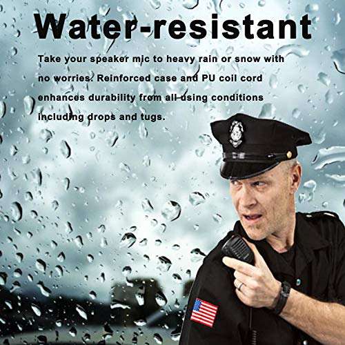 SAMCOM Walkie Talkie Speaker Mic, 2 Pin K Type Handheld Two Way Radios Shoulder Lapel Mic Microphone with Rainforced Cable,1 Pack 6