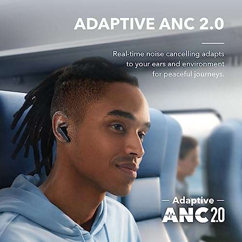 Soundcore by Anker Liberty 4 NC Wireless Earbuds, 98.5% Noise Reduction, Adaptive Noise Cancelling to Ears and Environment, Hi-Res Sound, 50H Battery, Wireless Charging, Bluetooth 5.3 3