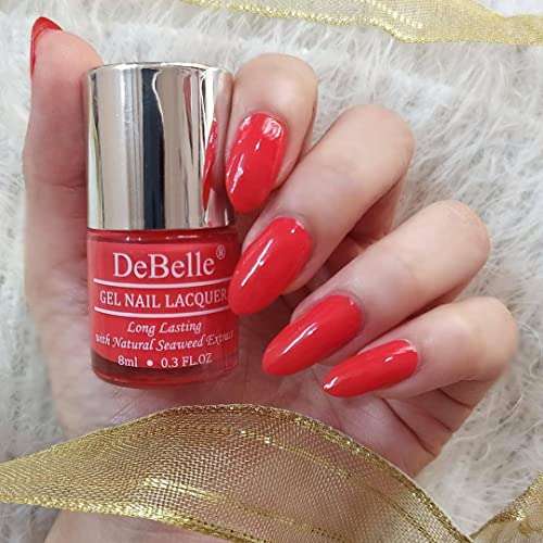 DeBelle Gel Nail Polish Combo Pack of 5, Maroon(Moulin Rouge), Baby Pink(BeBe Kiss), Mint Blue(Mint Amour), Coral Orange(Princess Belle) and Mauve(Majestique Mauve), 40 ml(8 ml Each) 6