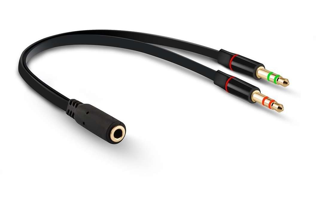 D & K Exclusives Headphone Splitter For Computer 3.5mm Female to 2 Dual 3.5mm Male Headphone Mic Audio Y Splitter Cable Smartphone Headset to PC Adapter 2