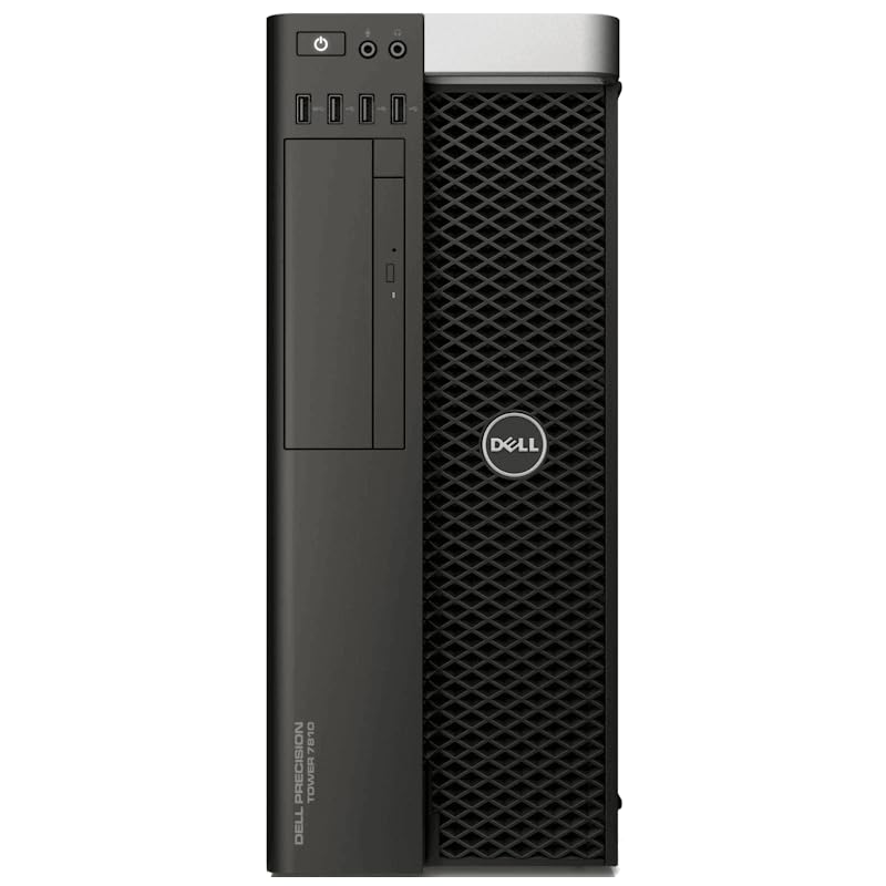 Dell Precision T7810 Mid-Tower Workstation - 2X Intel Xeon E5-2697 v3 2.6GHz 14 Core Processors, 64GB DDR4 Memory, 256GB NVMe SSD, 2TB HDD, Nvidia Quadro K2200, Windows 10 Pro. (Renewed)