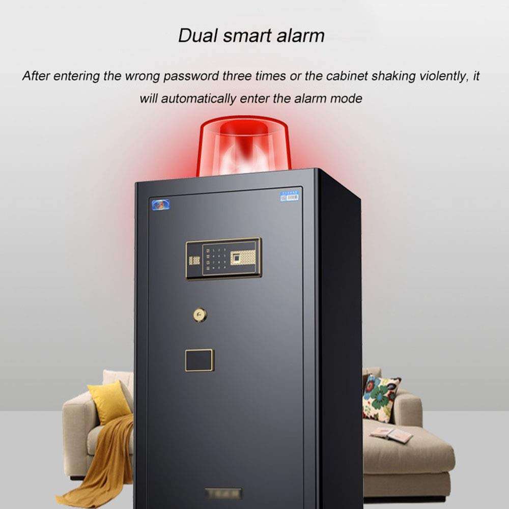 WXLSQ Digital Electronic Safe Security Box, Deposit Safe for Home & Office, Cabinet Safe, Fingerprint Recognition System Lock Box Security Safe Box,Brown 6