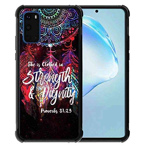 Phone Case for Samsung Galaxy S20 Case (2020) for Girls Bible Verse Galaxy Space Nebula Dream Catcher, ABLOOMBOX Anti Scratch Slim Bumper Shockproof Protective Case Cover Reinforced Corners 1