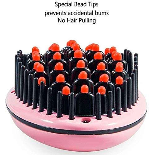 CR Enterprise® Fast Hair Straightener Straightening Comb Brush With Temperature Nano 3 In 1 Straightening LCD Screen With Temperature Control Display (Pink) 4