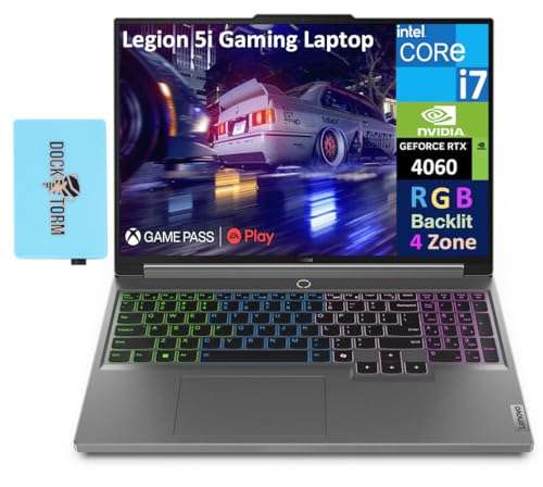 Lenovo Legion 5i Gen 9 Gaming Laptop 16.0" 165Hz IPS WQXGA Display (Intel i7-14650HX, GeForce RTX 4060 8GB, 32GB DDR5, 2x4TB PCIe SSD (8TB), 4-Zone RGB KB, WiFi 6E, Win 11 Pro) w/DKZ USB Port Expander 1