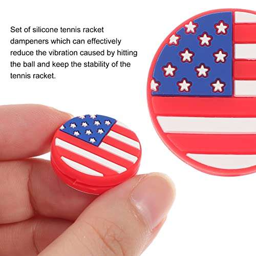 PartyKindom 6PCS American Flag Tennis Dampener, Silicone Vibration Dampener for Tennis Racket String, Home Decor 4th of July 3