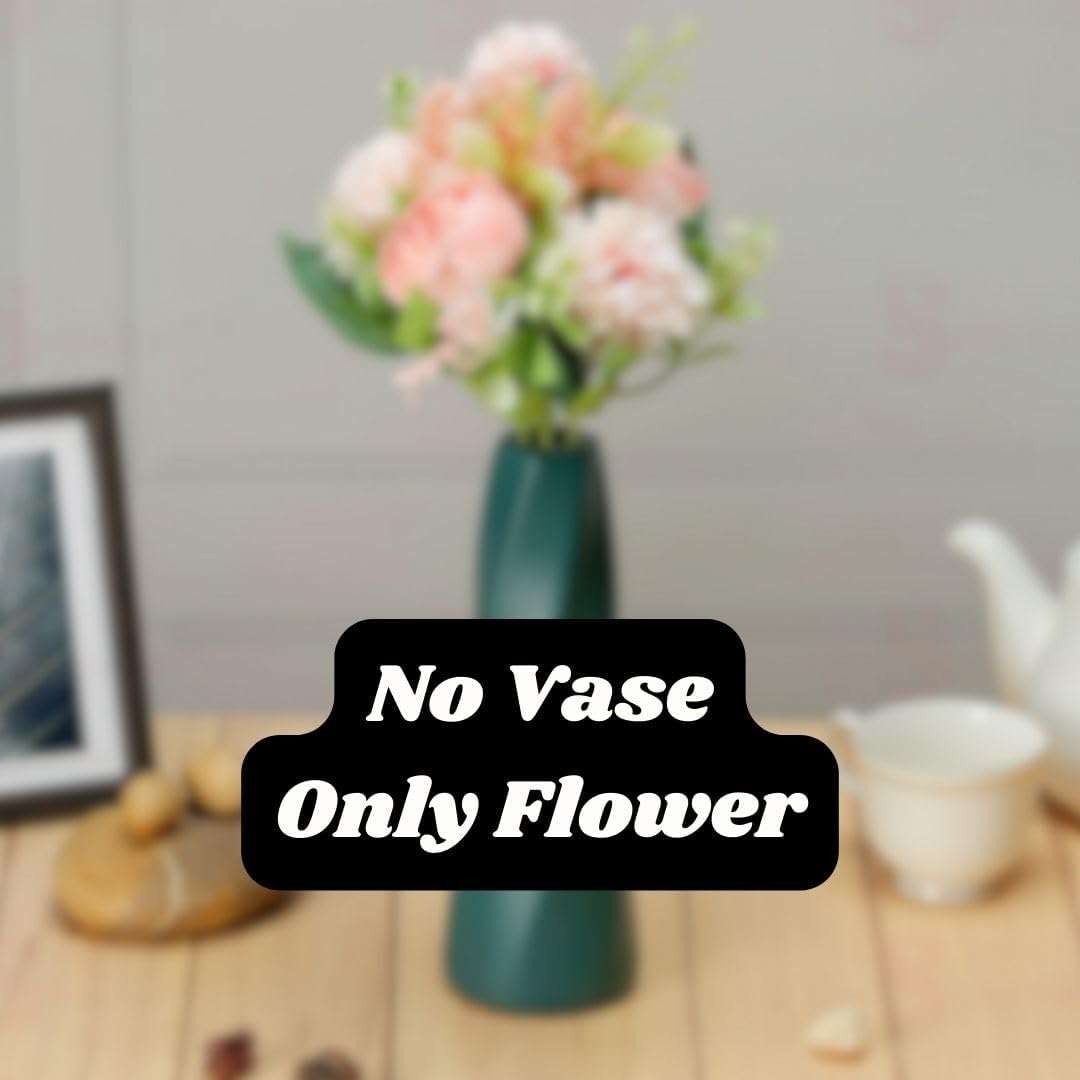 SATYAM KRAFT 2 Pcs Artificial Multiflora Flower Roses Fake Sticks Bunch Decorative Items for Home Decor, Bouquets, Bedroom, Living Room, Wedding, Festive Decor (Without Vase) 4