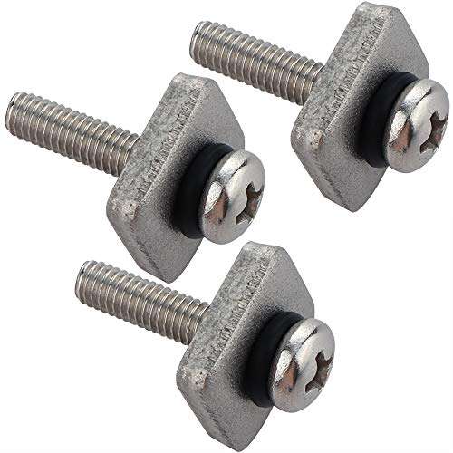 VTurboWay 316 Stainless Steel Fin Screw and Plate for Surf Longboard and SUP, 3 Pack, M4 Screw Suitable for Fiberglass Single Fin 2