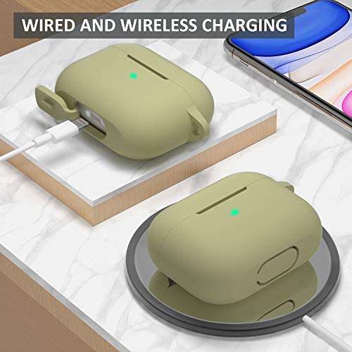 SATLITOG for AirPods Pro(2nd/1st Generation), Protective Silicone Case with Keychain Compatible with Apple AirPods Pro(2022/2019) (Front LED Visible) - Burgundy 2