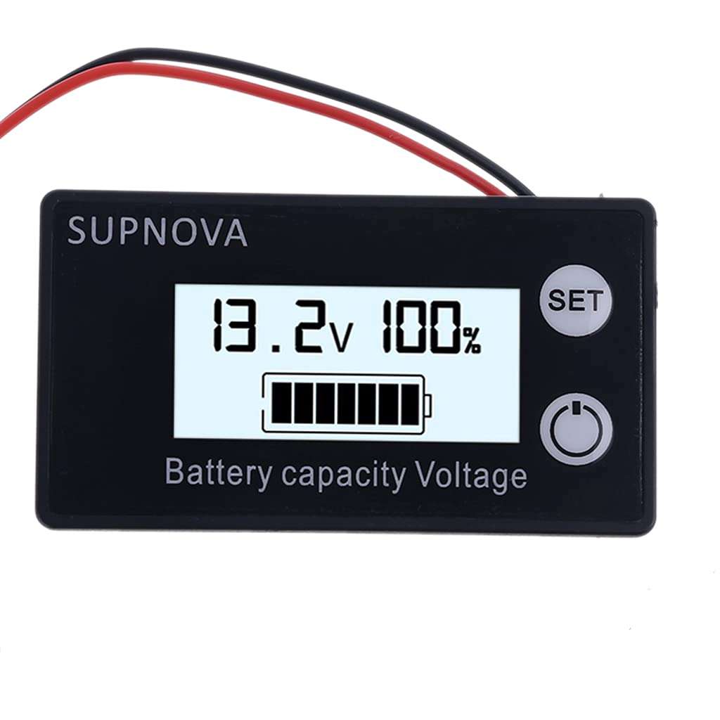 Lithium Voltmeter Gauge Car Motorcycle 12V 24V 48V 72V Battery Capacity For 10V-100V 1