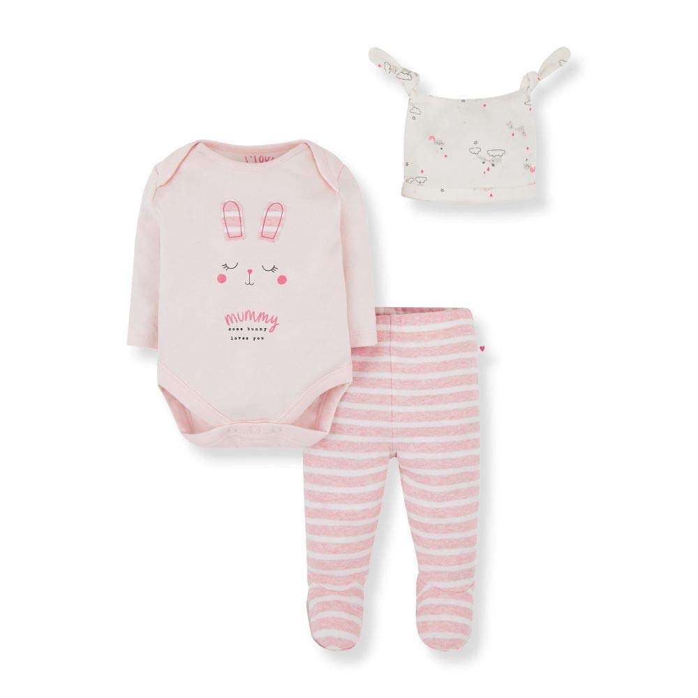 Mothercare Baby Girl's 100% Cotton TA612 (TA612-1_Pink_0-3M)