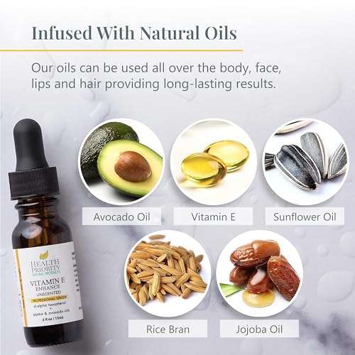 Health Priority Naturals Organic Vitamin E Oil for Skin - 0.5 Fl oz Vitamin E Serum with Jojoba and Avocado Oil - 15000 IU Unscented, Handcrafted for Face and Hair, Non-GMO and No Gluten 6